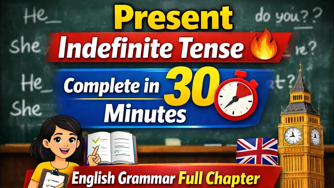 Present Indefinite Tense in English Grammar | 30 Minutes Complete Explanation in Hindi | Basic 