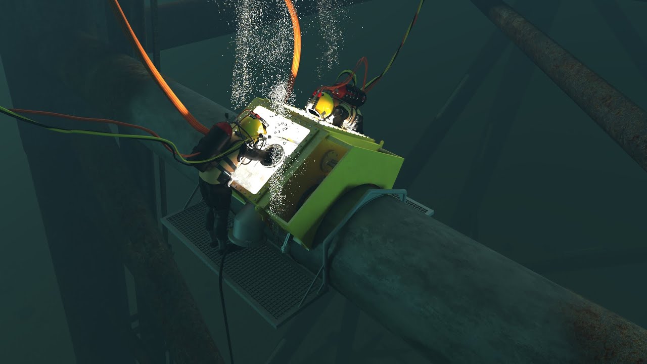 Offshore Platform Hyperbaric Welding | DCN Diving Micro-Habitats Animation | Diving Support Vessel