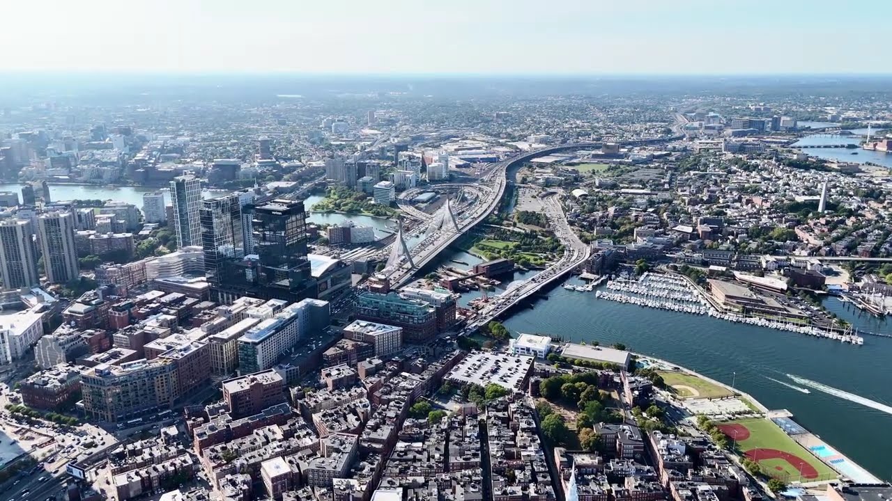 🇺🇸 Boston in 4K | Stunning Aerial View of the City and Bridges | Downtown Boston Drone Footage