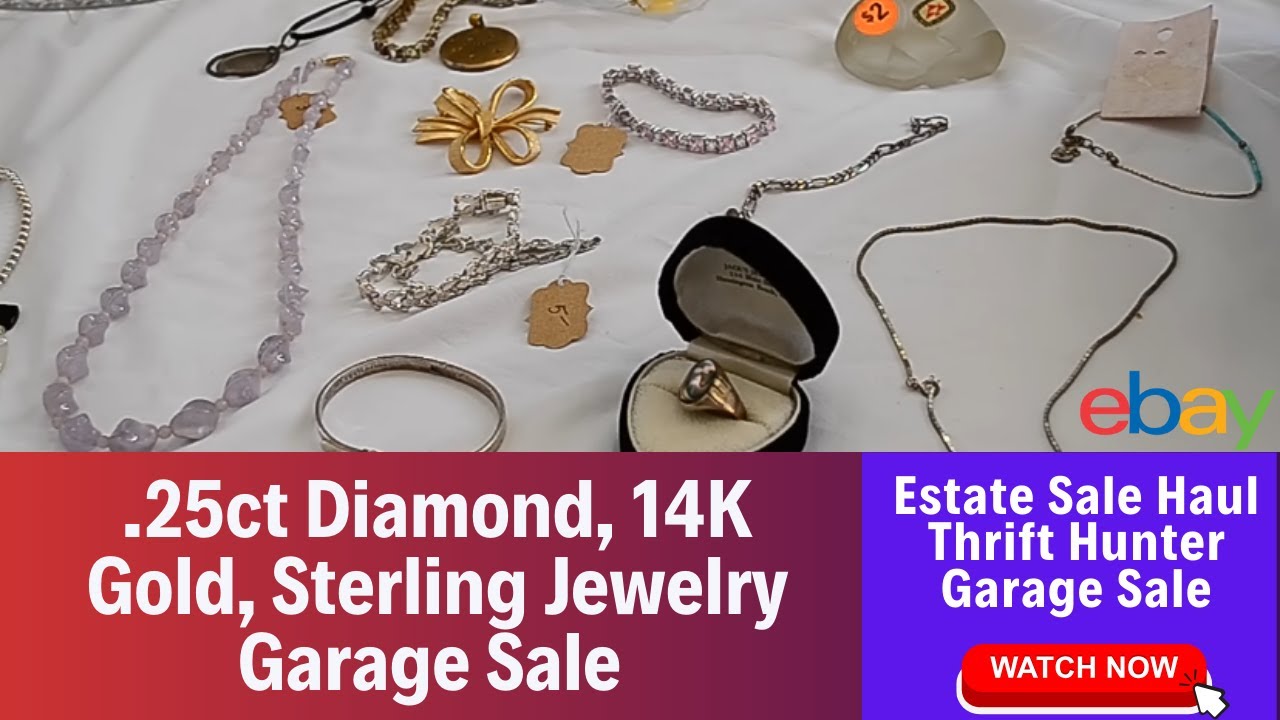 Discover 0.25ct Diamond, 14K Gold, & Sterling Jewelry Finds | Thrift Hunter #GarageSaleTreasures #86
