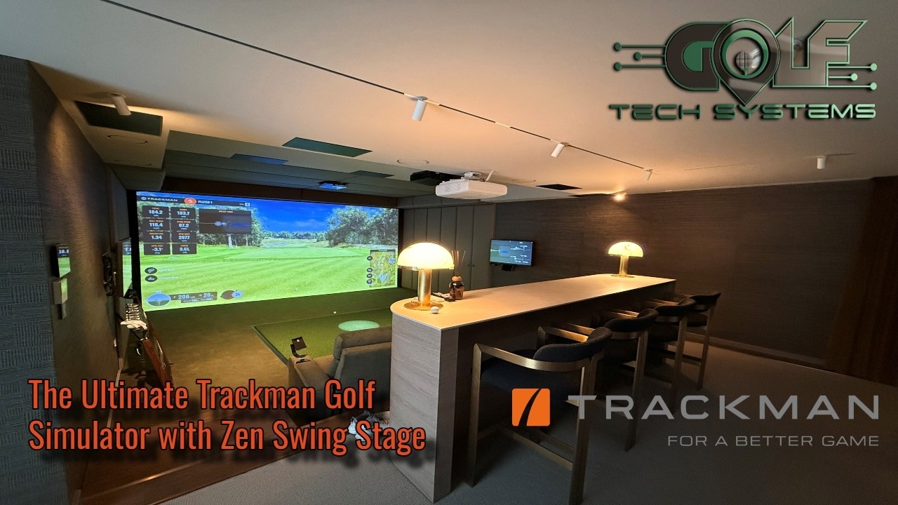 Trackman Golf Simulator Installation with Zen Swing Stage, drop down Cinema Screen and Hidden Darts!