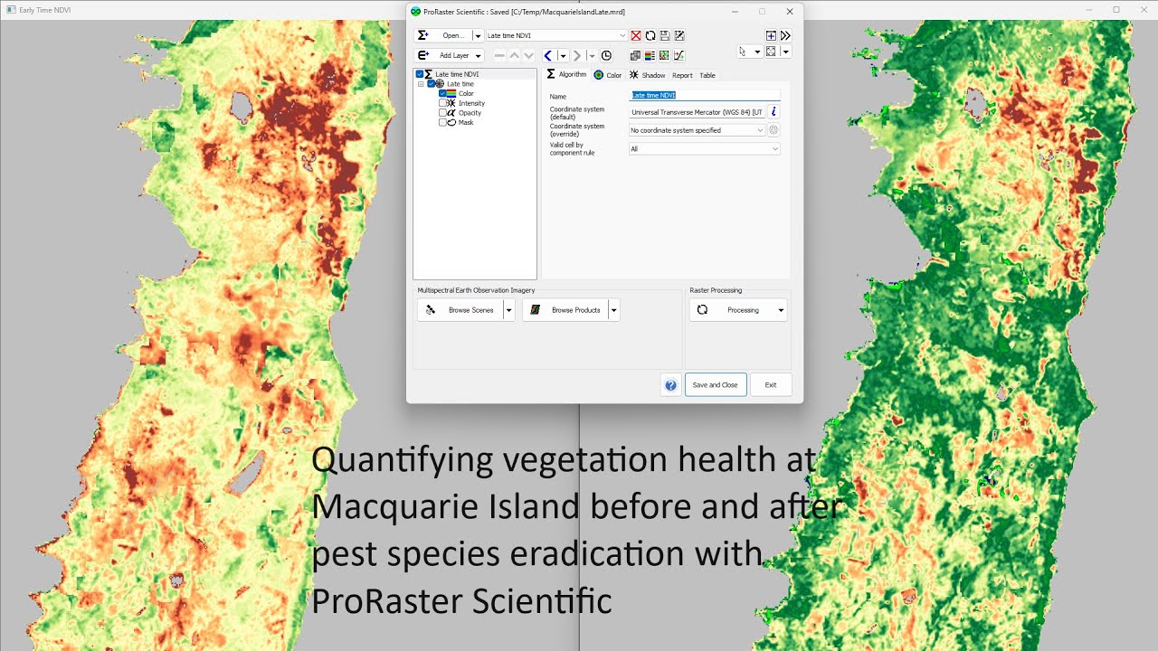 Quantifying vegetation health at Macquarie Island before and after pest species eradication.