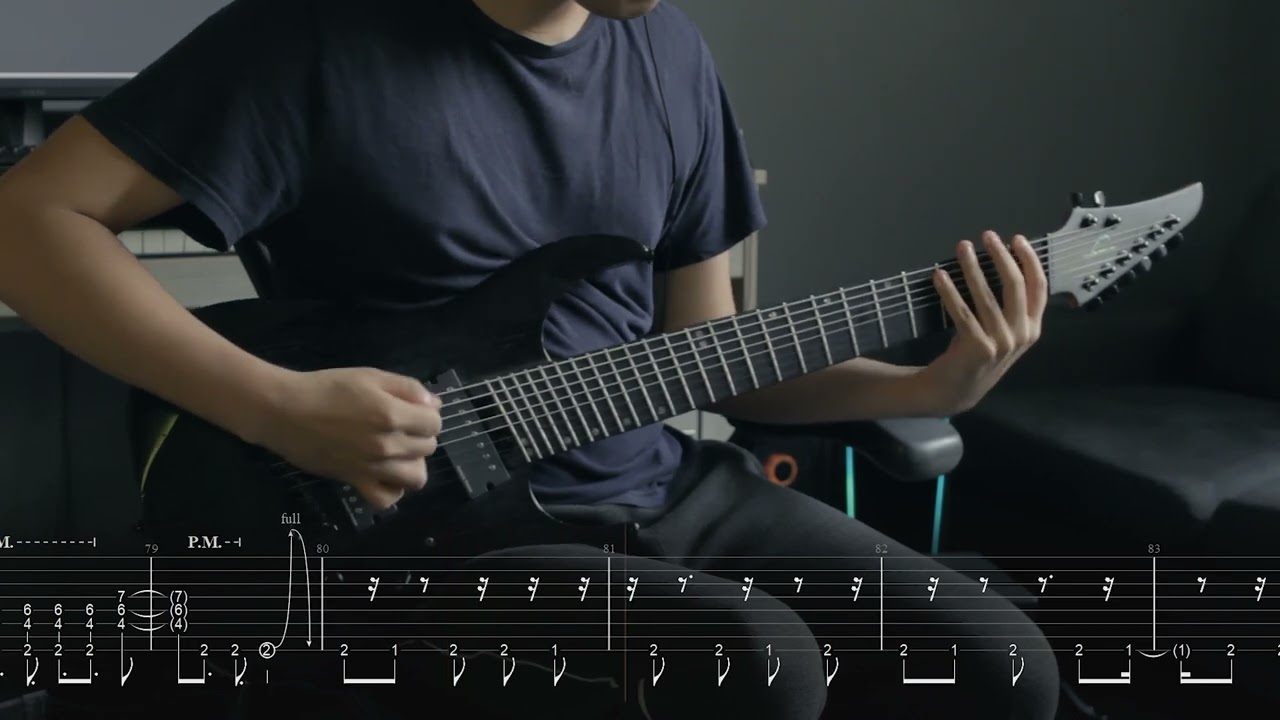 Meshuggah - Stengah - Guitar Cover (with tabs, rhythm part)