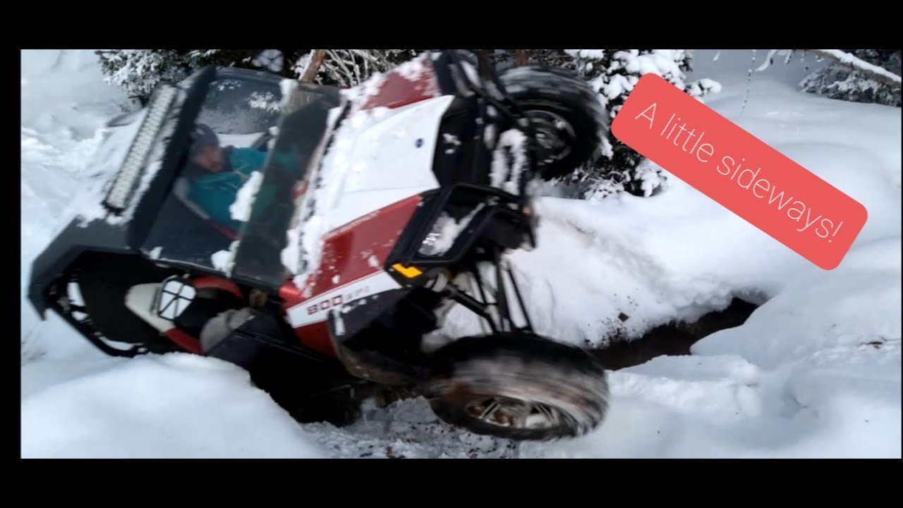 Snow wheeling with a rzr