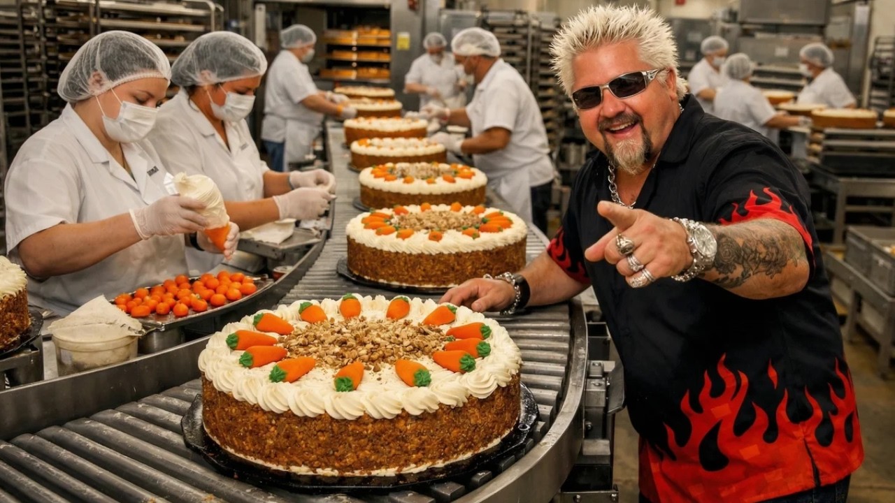 Inside the Carrot Cake Factory: Guy Fieri’s Moist & Spiced American Favorite (Full Process)