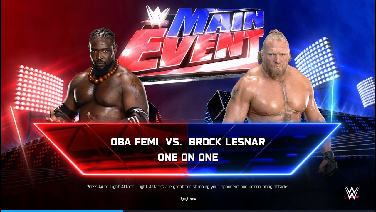 wwe2k25 오바 페미 vs 브록 레스너