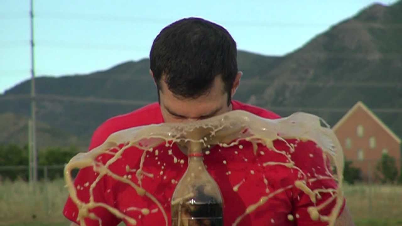 Coke and Mentos in Face (SLOW MOTION)