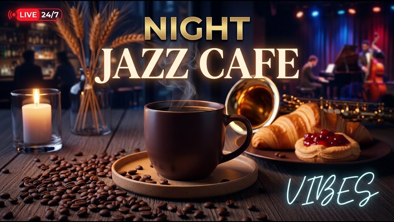 Night Jazz Cafe Vibes 🌙 Smooth Jazz & Bossa Nova Instrumental Music for Relax, Study &  Work