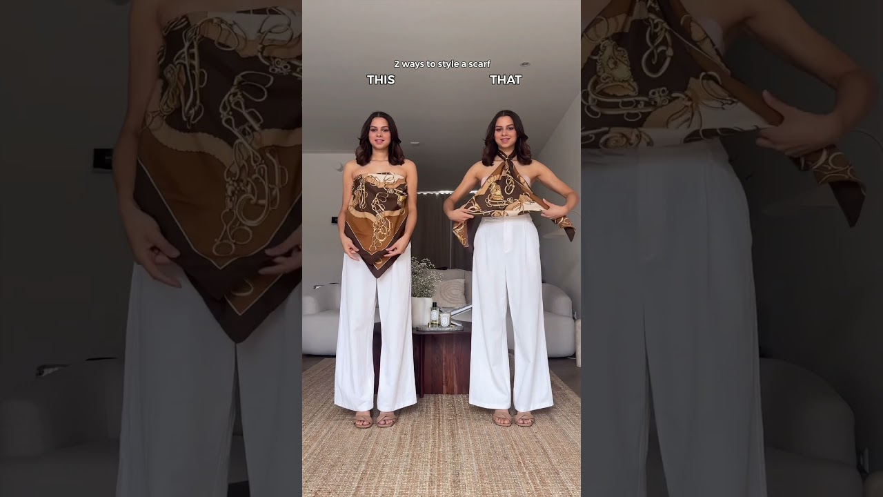 THIS or THAT? 🤎🥥 Styling a scarf for a chic, elegant look ✨ #luxurystyle