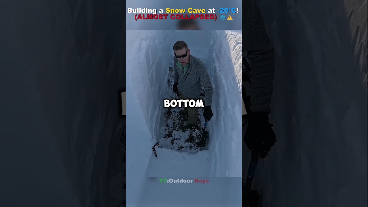 Building a Snow Cave at &minus;20&deg;F&hellip; It Almost Collapsed ❄️😳🔥