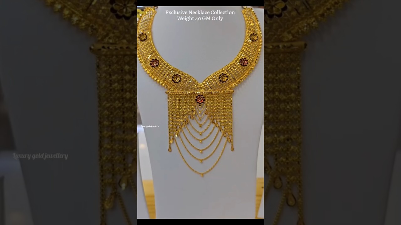 Gold bridal necklace design #shorts #ytshorts #viralshorts #necklace #goldnecklace