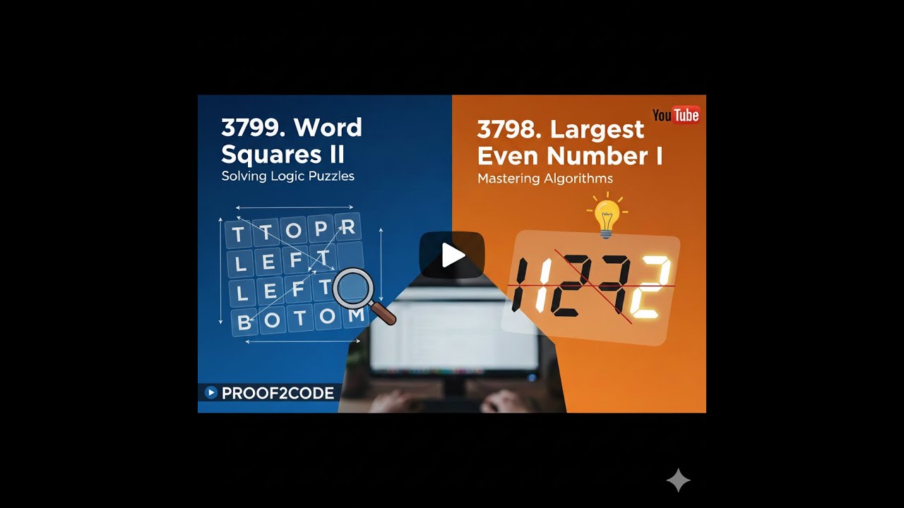 LeetCode 3799 Word Squares II & 3798 Largest Even Number | DSA Interview Prep | Java