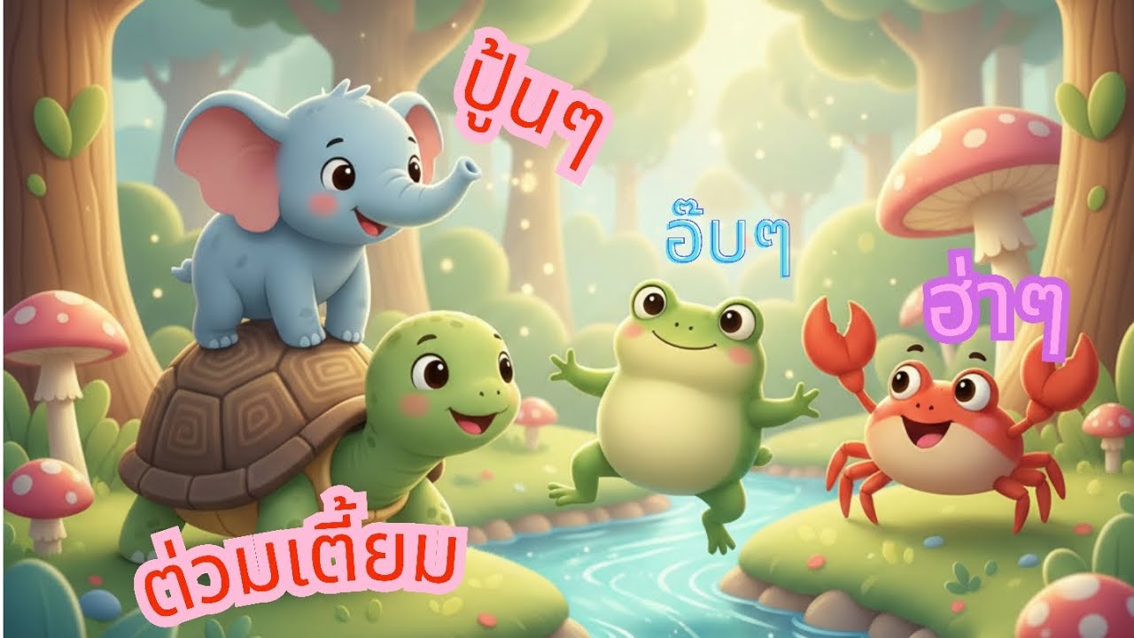 เพลงเต่าเดินต่วมเตี้ยม ,ช้างน้อย,กบจอมป่วน,ปูตัวแดง/ เพลงสำหรับเด็ก/music for kids 