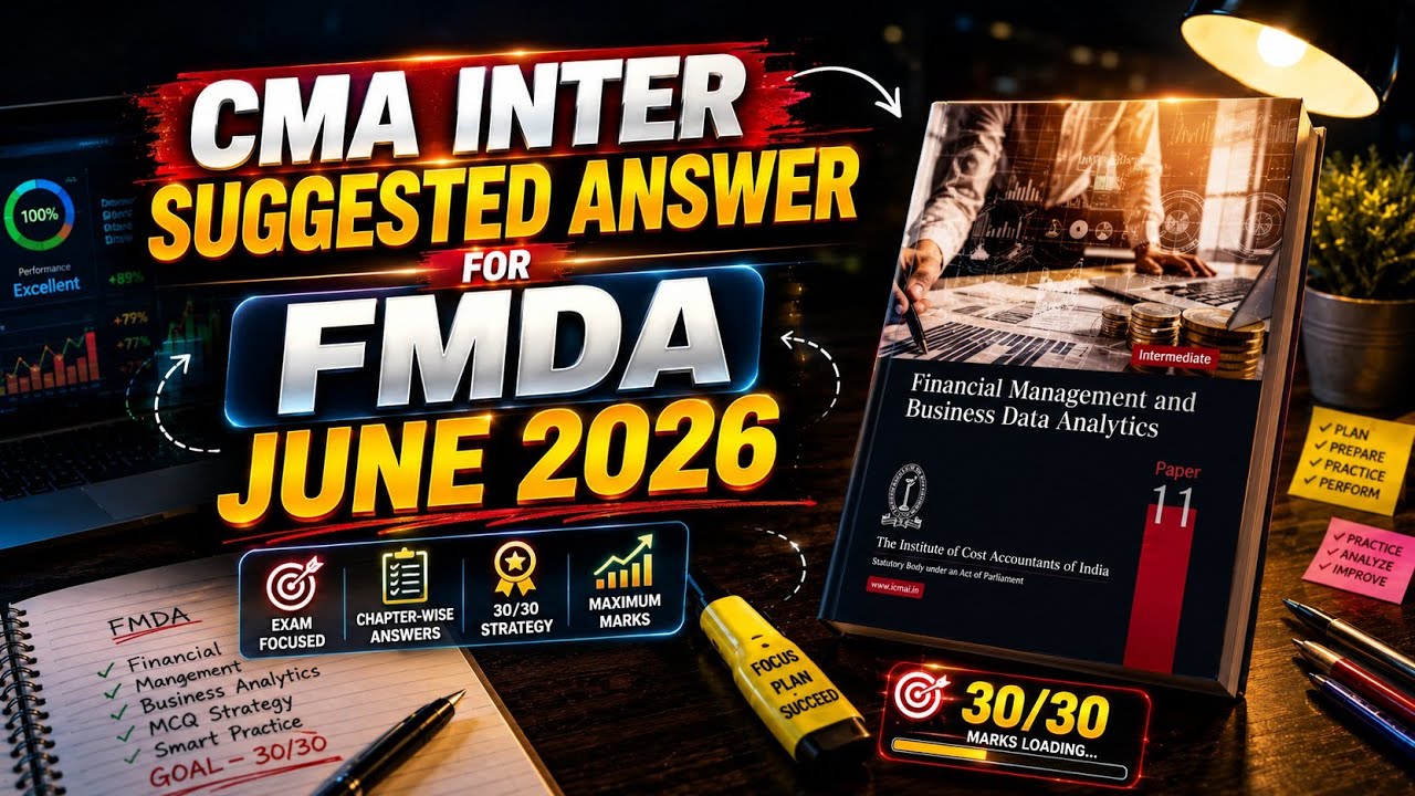 CMA Inter FMDA Suggested Answers June 2026 | Complete Paper Solution