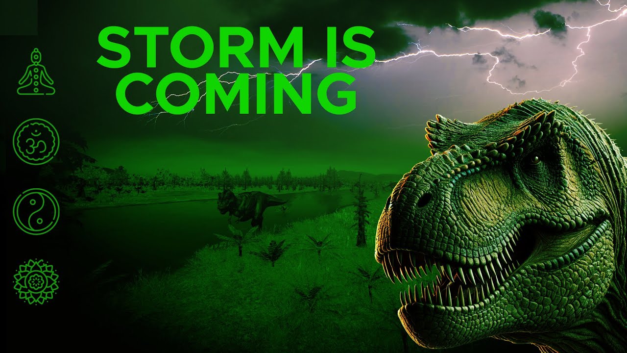 Experience DEEP Relaxation with Soothing Dinosaur Calls and Distant Thunders