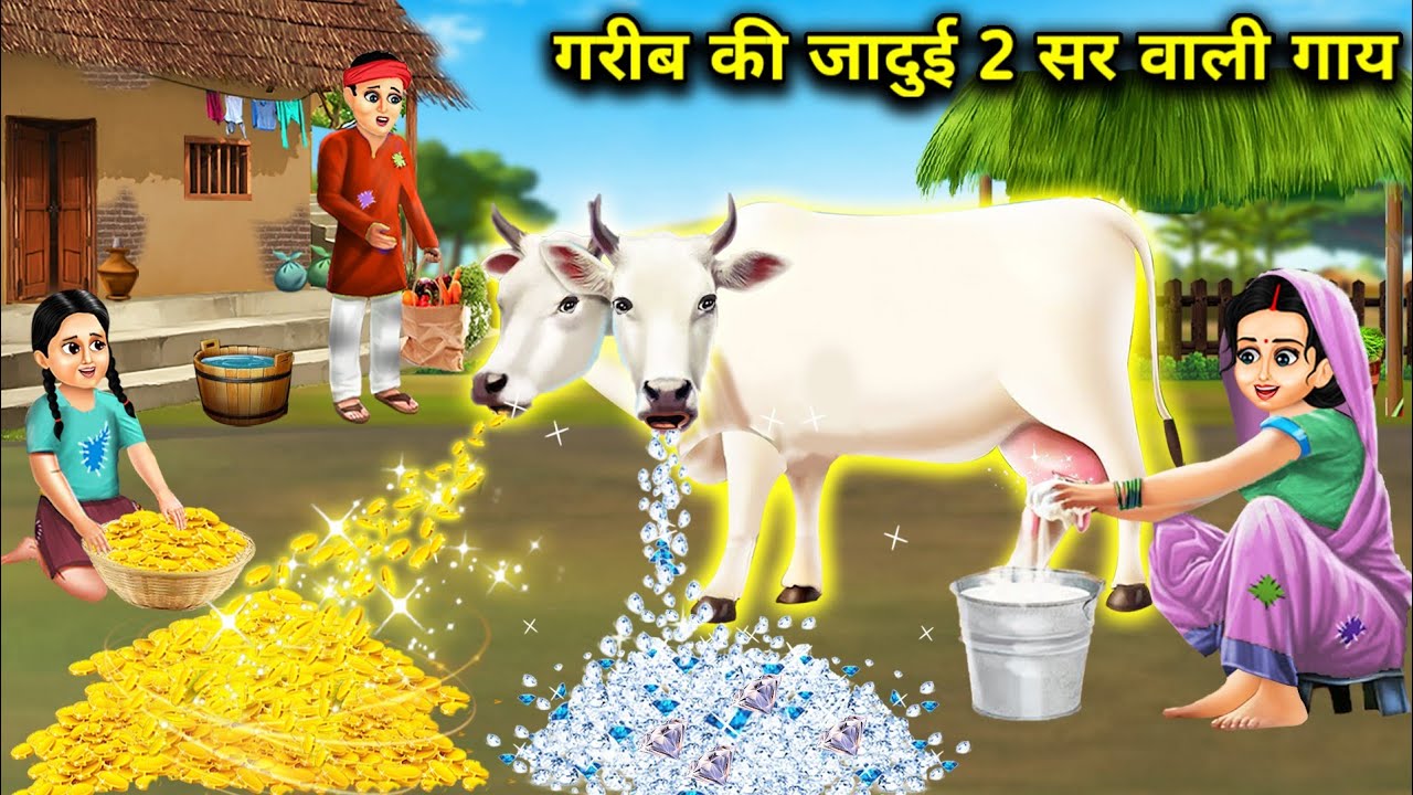 गरीब की जादुई 2 सर वाली गाय || Gareeb Ki Jaadui 2 Sar Wali Gay || Jaadui kahaniyan || Moral Storys..