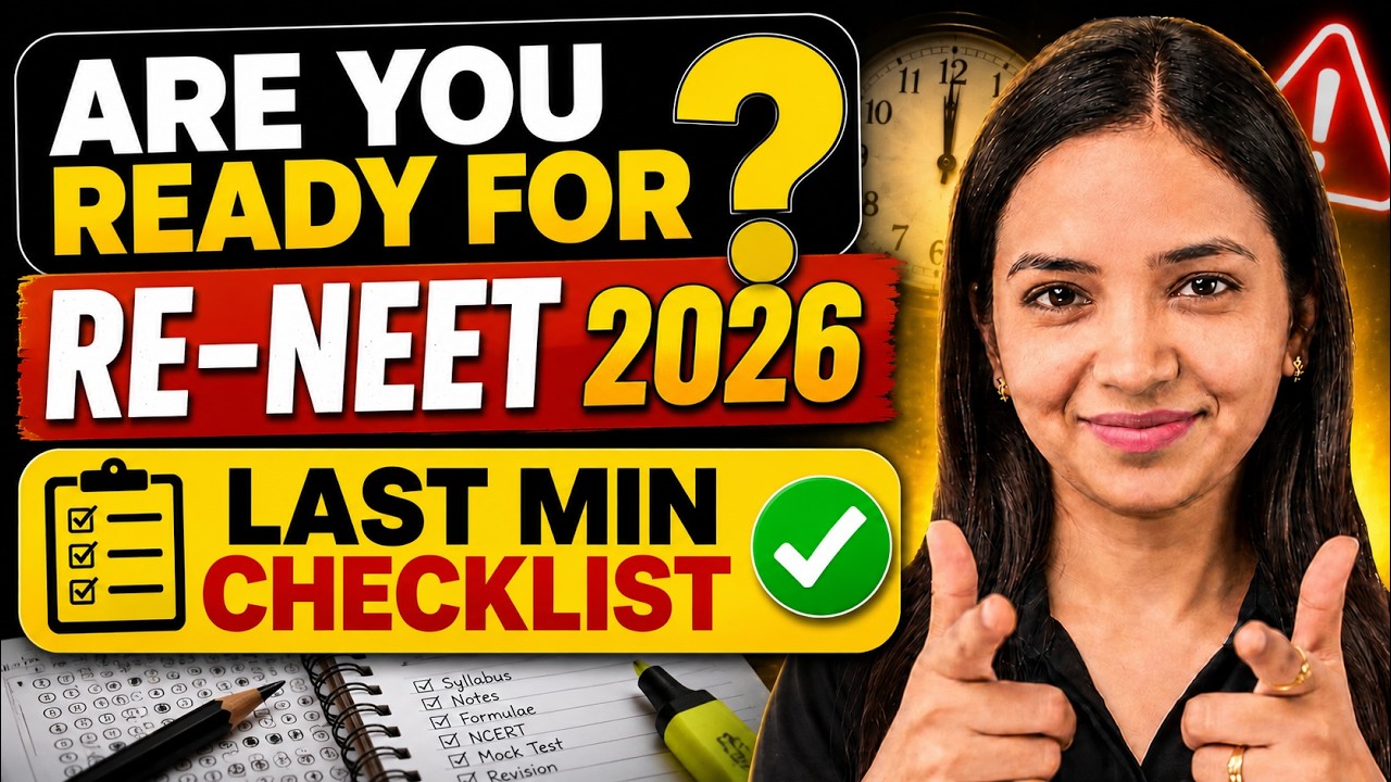 🔥RE NEET 2026 - Last Min Checklist I Are You Ready for Exam Bacho I Watch if Feeling Low