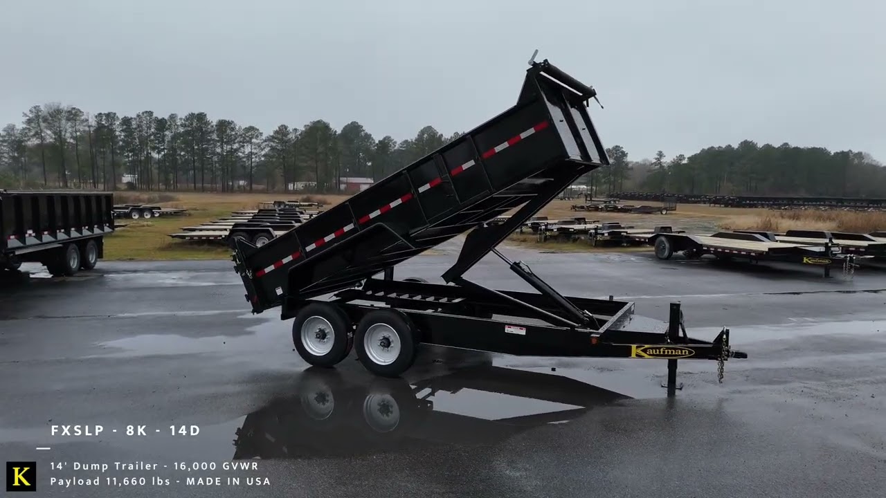 Kaufman Trailers Deluxe Heavy Duty Dump Trailer | 14 ft x 80 in | 16,000 GVWR