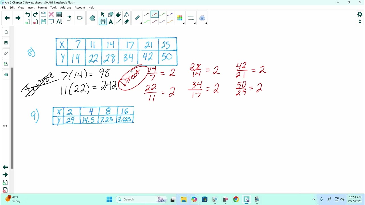 Algebra 2 Chapter 7 Review (1)
