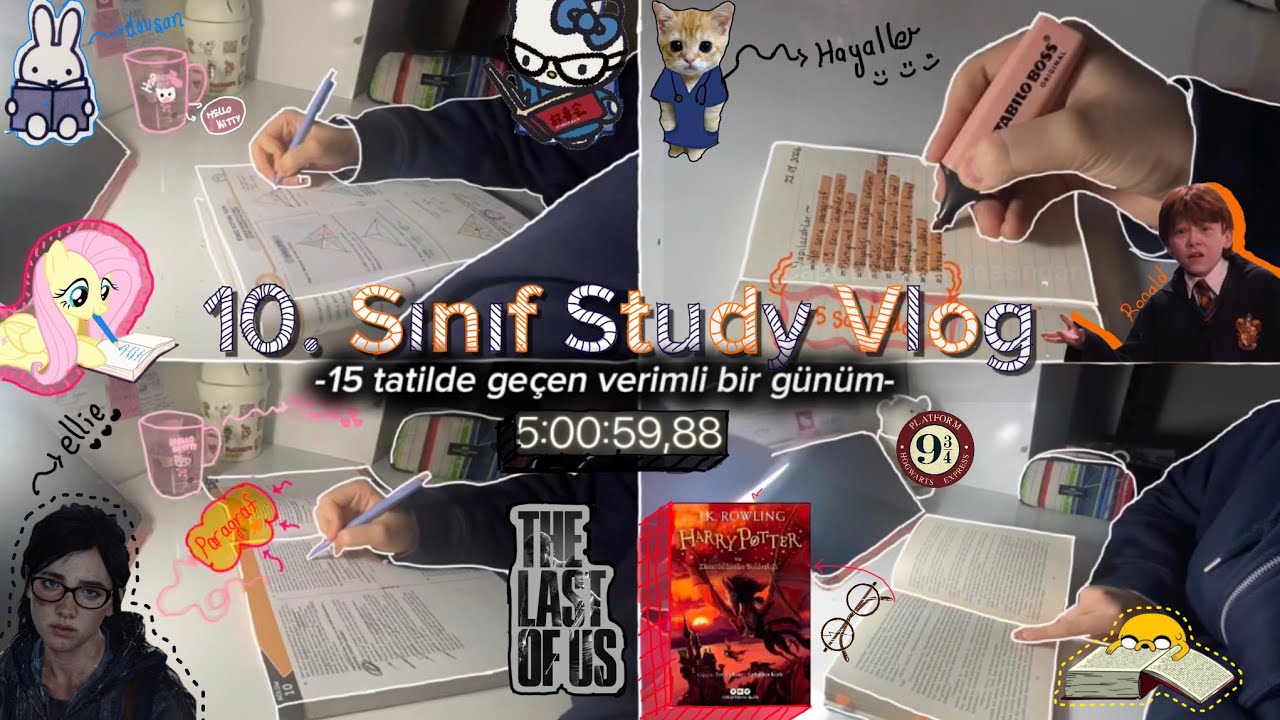 10. Sınıf öğrencisinin 15 günlük tatilde 5 saat çalıştığı bir günü nasıl geçiyor? | Study vlog 📚✨