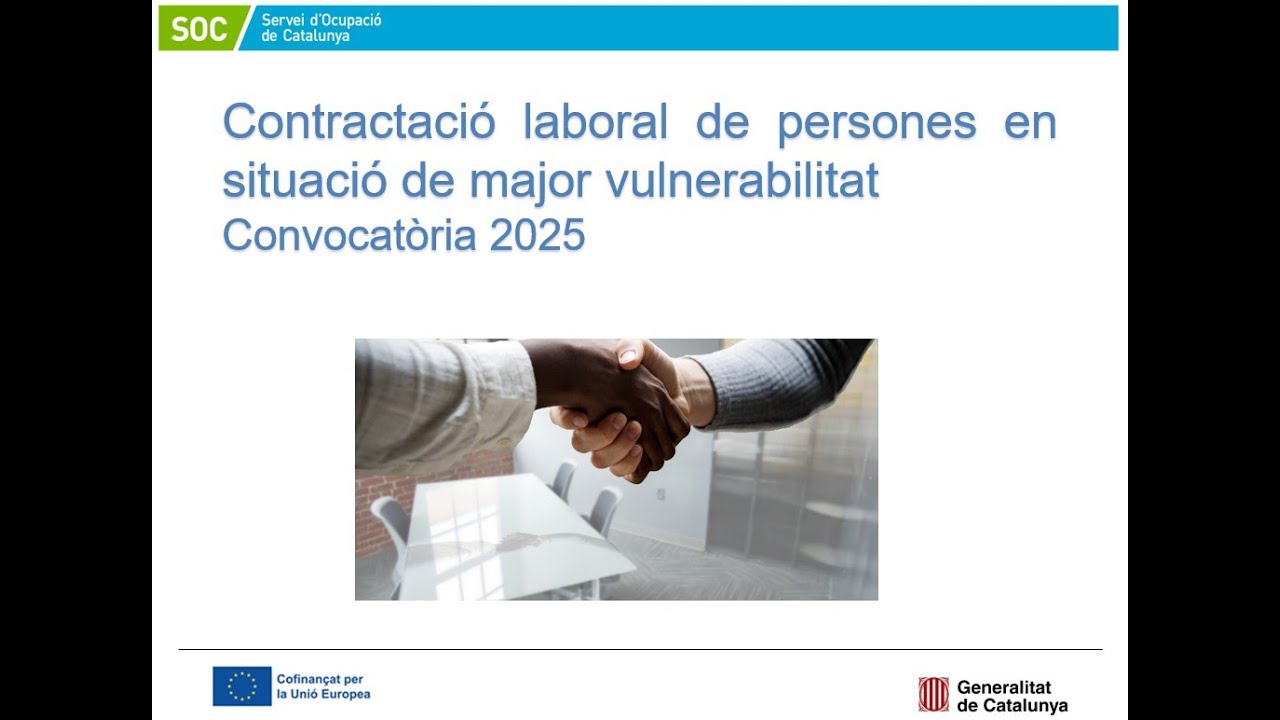 Programa per a la contractació laboral de persones en situació de major vulnerabilitat (30/09/2025)