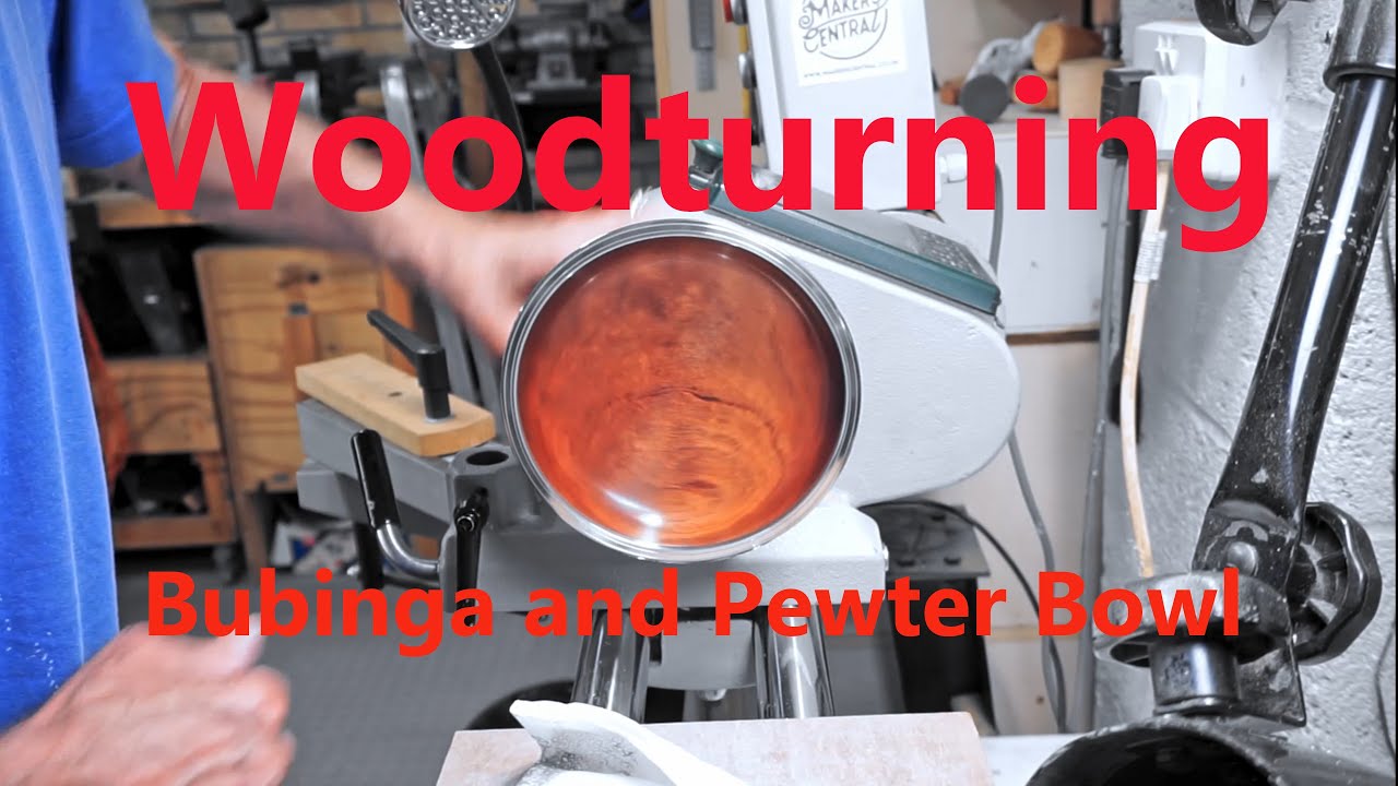 Woodturning  -  Bubinga and Pewter Bowl.