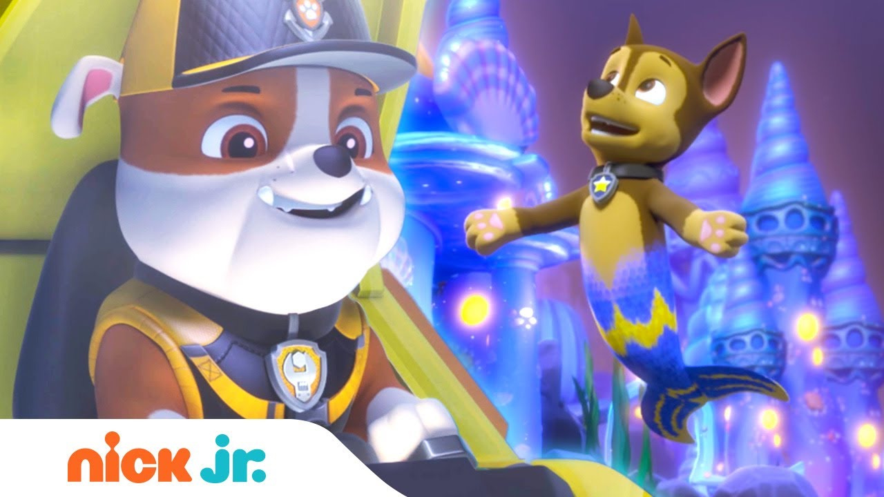 Rubble is a Mermaid & Rescues Puplantis! w/ Rocky, Coral, Marshall & Chase | Rubble & Crew