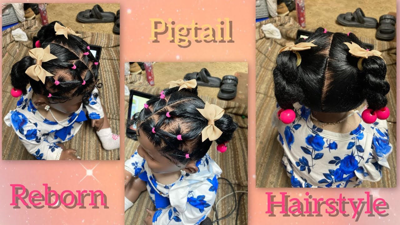 Cute pigtails hairstyle for (reborn dolls)✨👸🏽