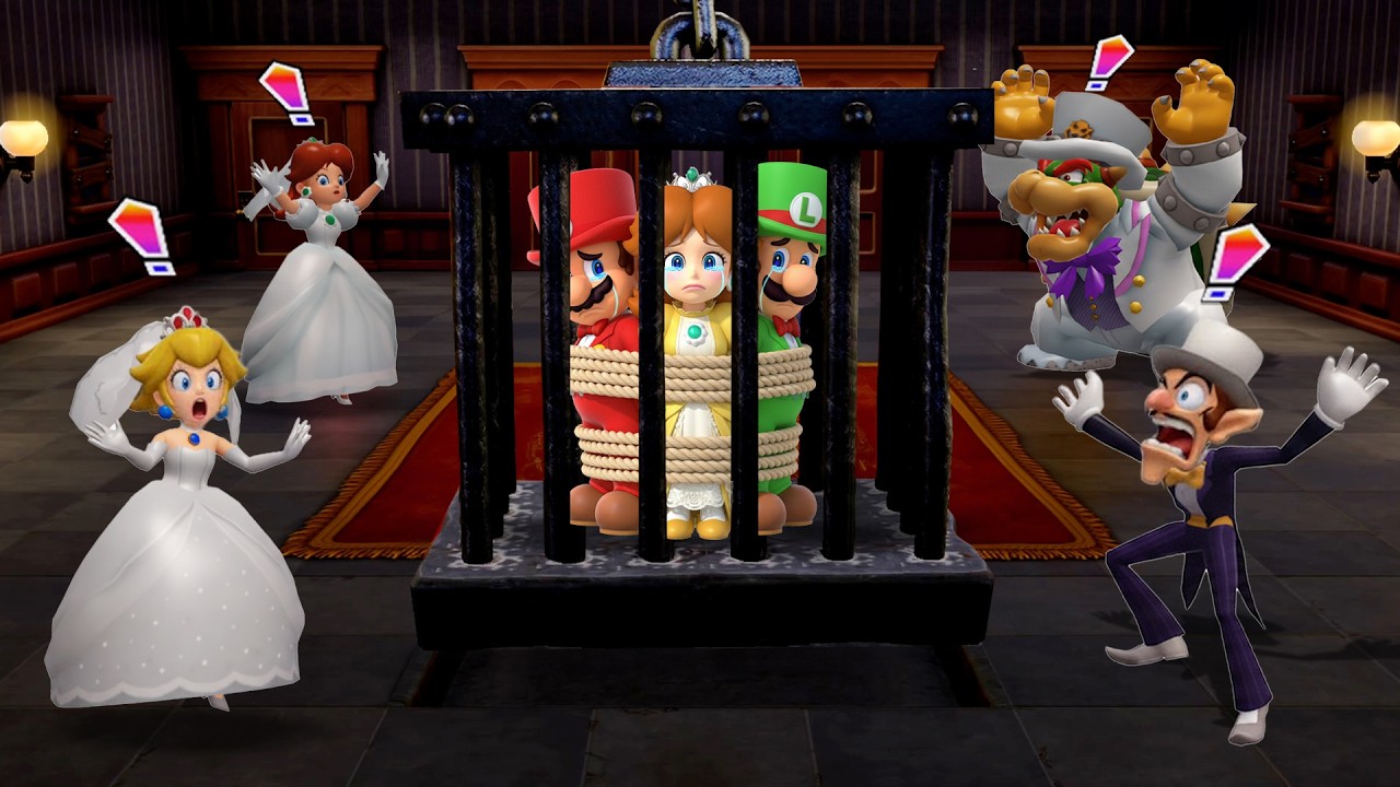 Super Mario Party Jamboree Minigames - Peach VS Daisy VS Waluigi VS Bowser (Hardest Difficulty)