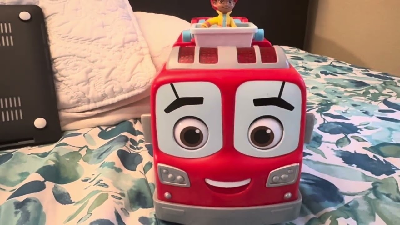 Jose got Bo and Flash toy  from the Disney Junior Firebuds the characters are seen on Disney+