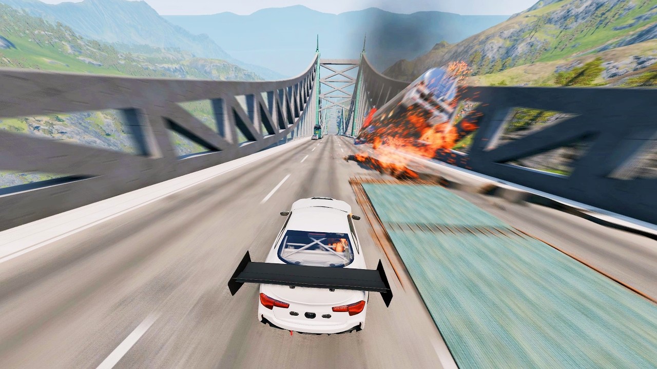 Full Throttle INSANE Long Downhill Mayhem! | BeamNG.drive Epic Crashes & Speed Test #32