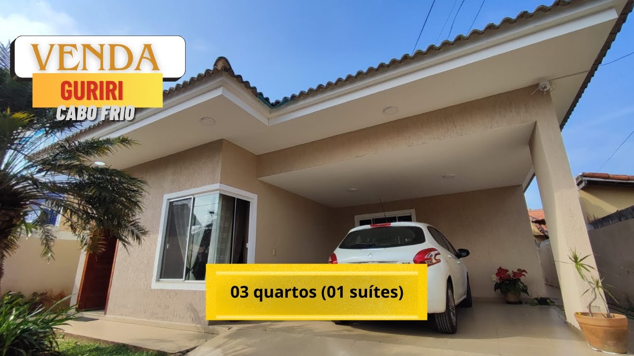 (VENDA) Casa Linear - 03 quartos (01 suíte)  em Condomínio - Guriri - Cabo Frio