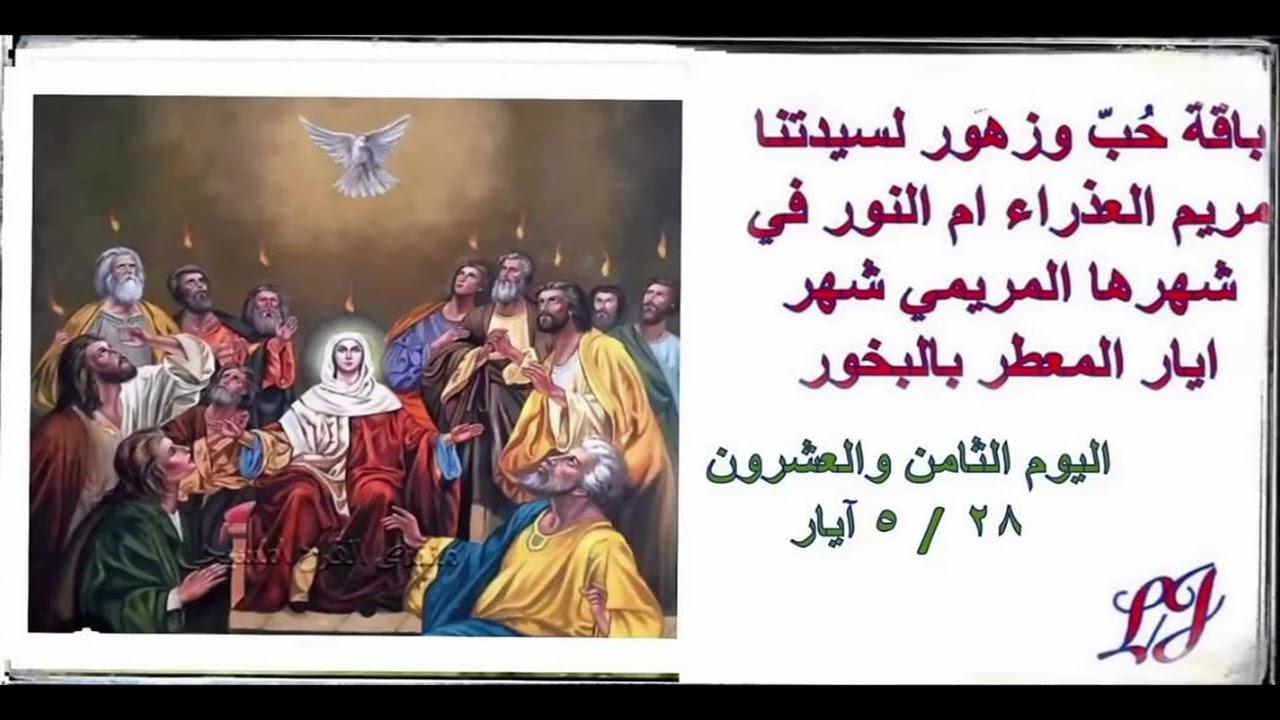 الشهر المريمي المخصص لاكرام سيدتنا مريم العذراء *اليوم الثامن والعشرون ٢٨ / ٥ أيار