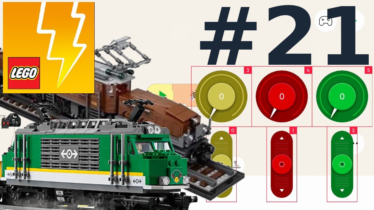 Объяснение макета железной дороги LEGO Powered Up с 3 поездами и 2 стрелками: Учебник PUP №21 [Ан...