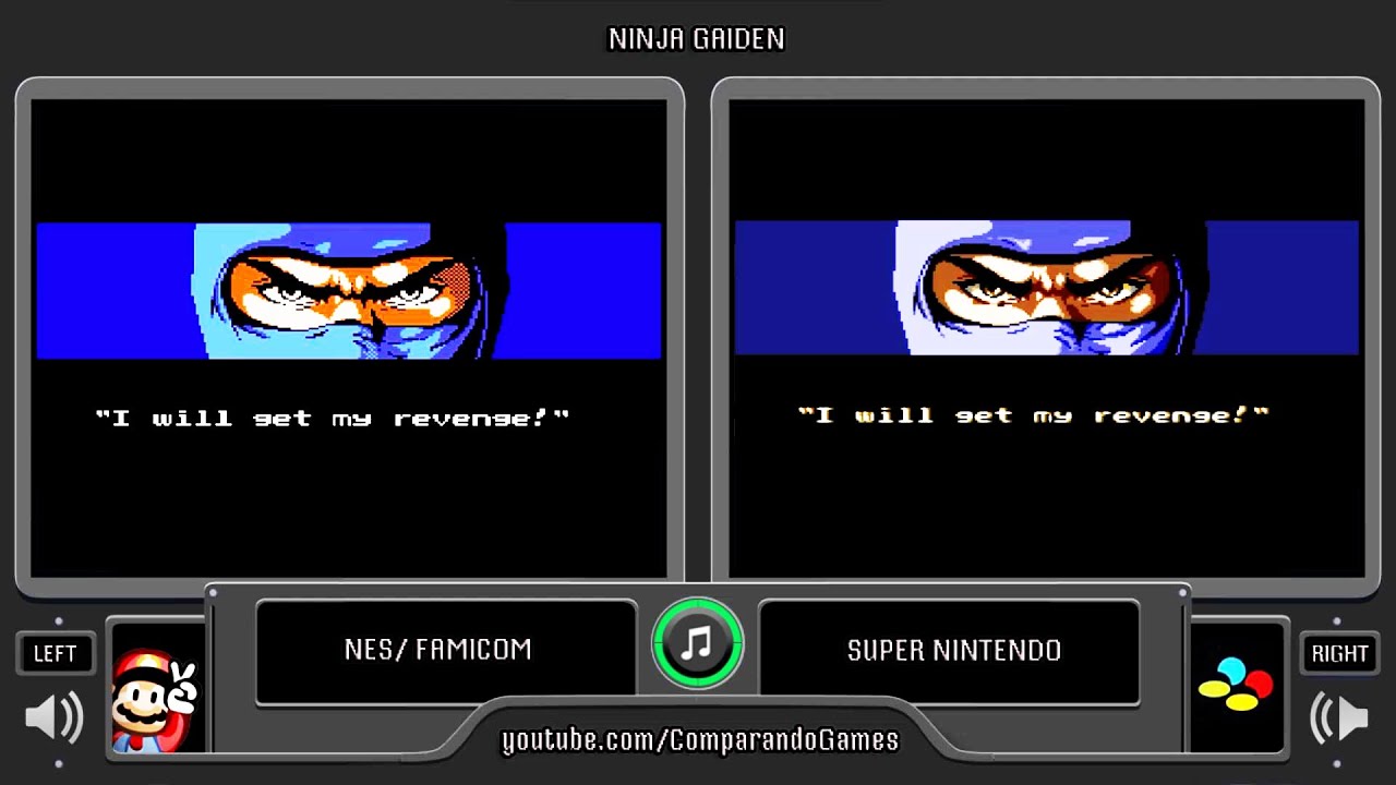 Ninja Gaiden (NES vs Snes) Side by Side Comparison