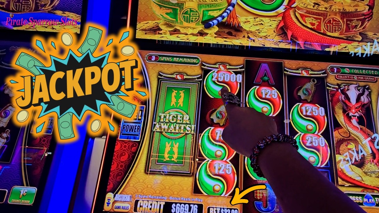 Fortune Harmony Tiger & Dragon $22 Bet Hand Pay Jackpot
