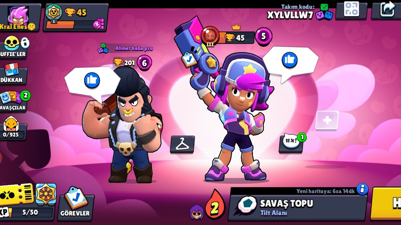 Ahmet ile brawl stars oynuyoruz (Ben ilk defa oynadım)