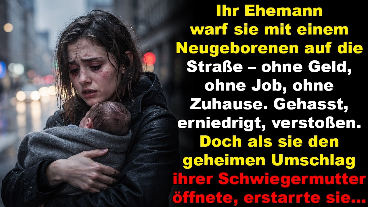 Er warf sie mit ihrem Baby hinaus – bis ein Brief seiner toten Mutter alles veränderte.