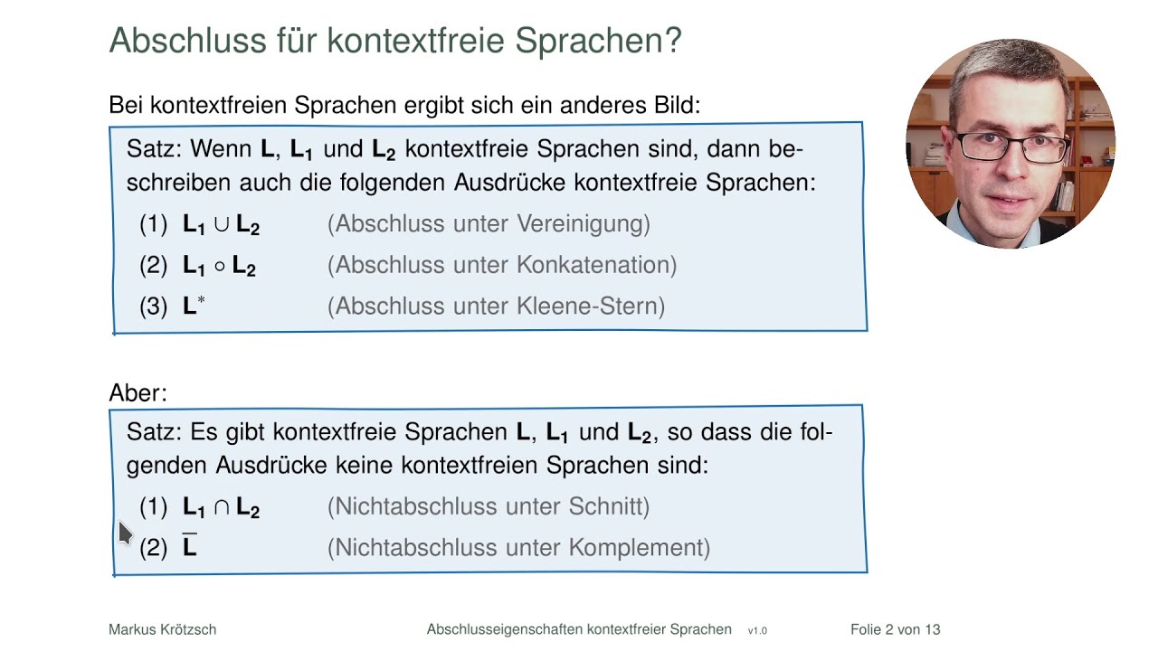 Abschlusseigenschaften kontextfreier Sprachen
