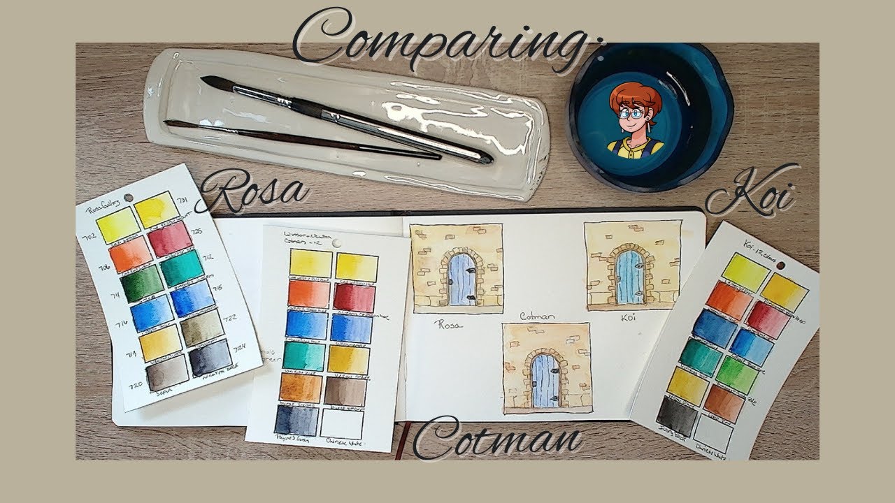 Comparing Cotman, Rosa and Koi Watercolours