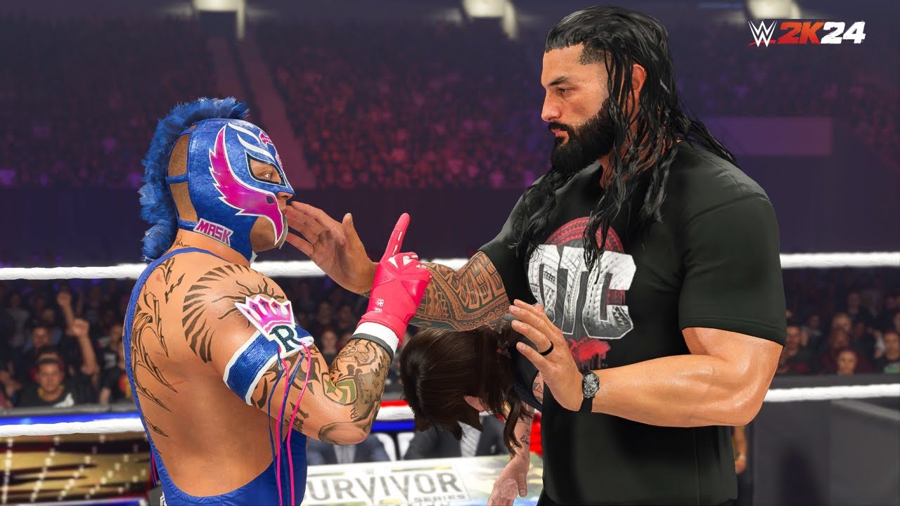 OTC Roman Reigns Helps Rey Mysterio | WWE 2K24