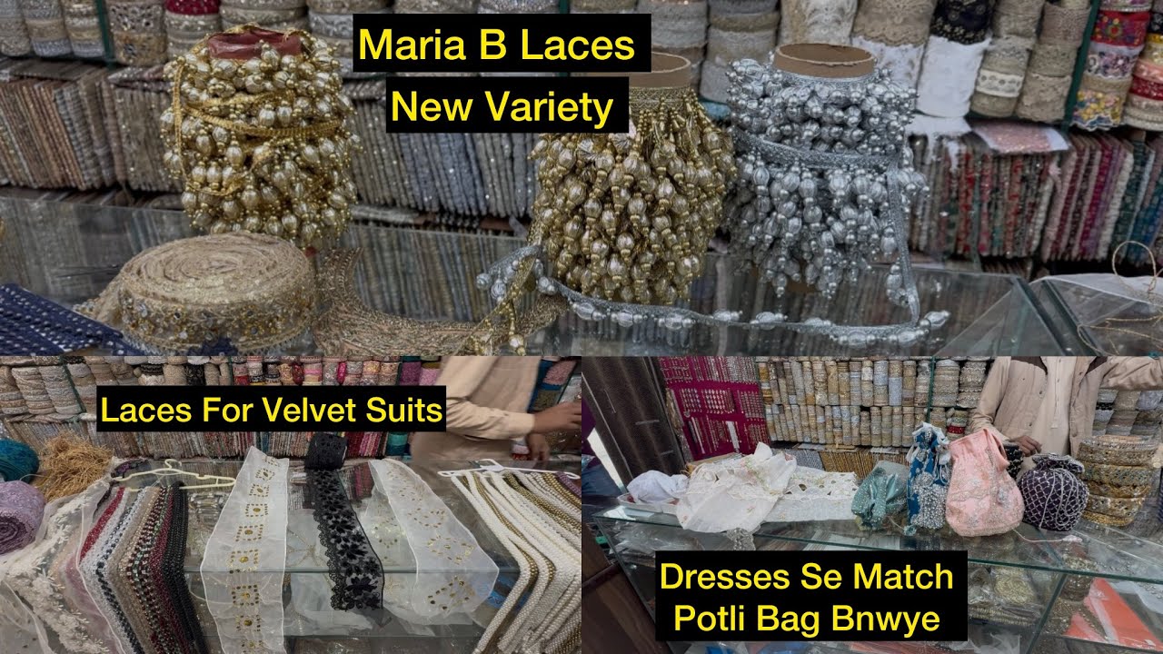 Laces New Variety 😍 Get Your Customised Potli Bags || Embroidery Walay Ne Trouser kharab Kr Dea 😥