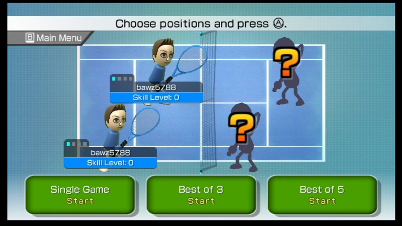 Wii Sports - Tennis Gameplay
