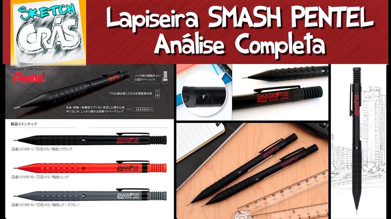 Lapiseira PENTEL SMASH Vale a pena? - Análise completa | Sketch Crás