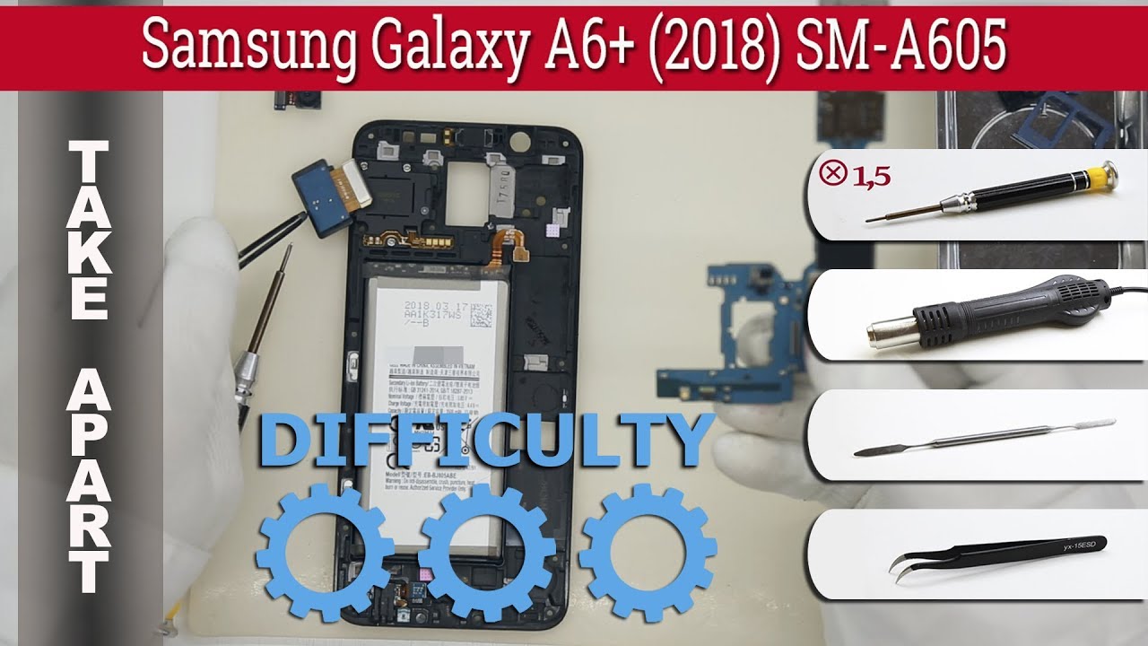 Как разобрать 📱 Samsung Galaxy A6+ (2018) SM-A605
