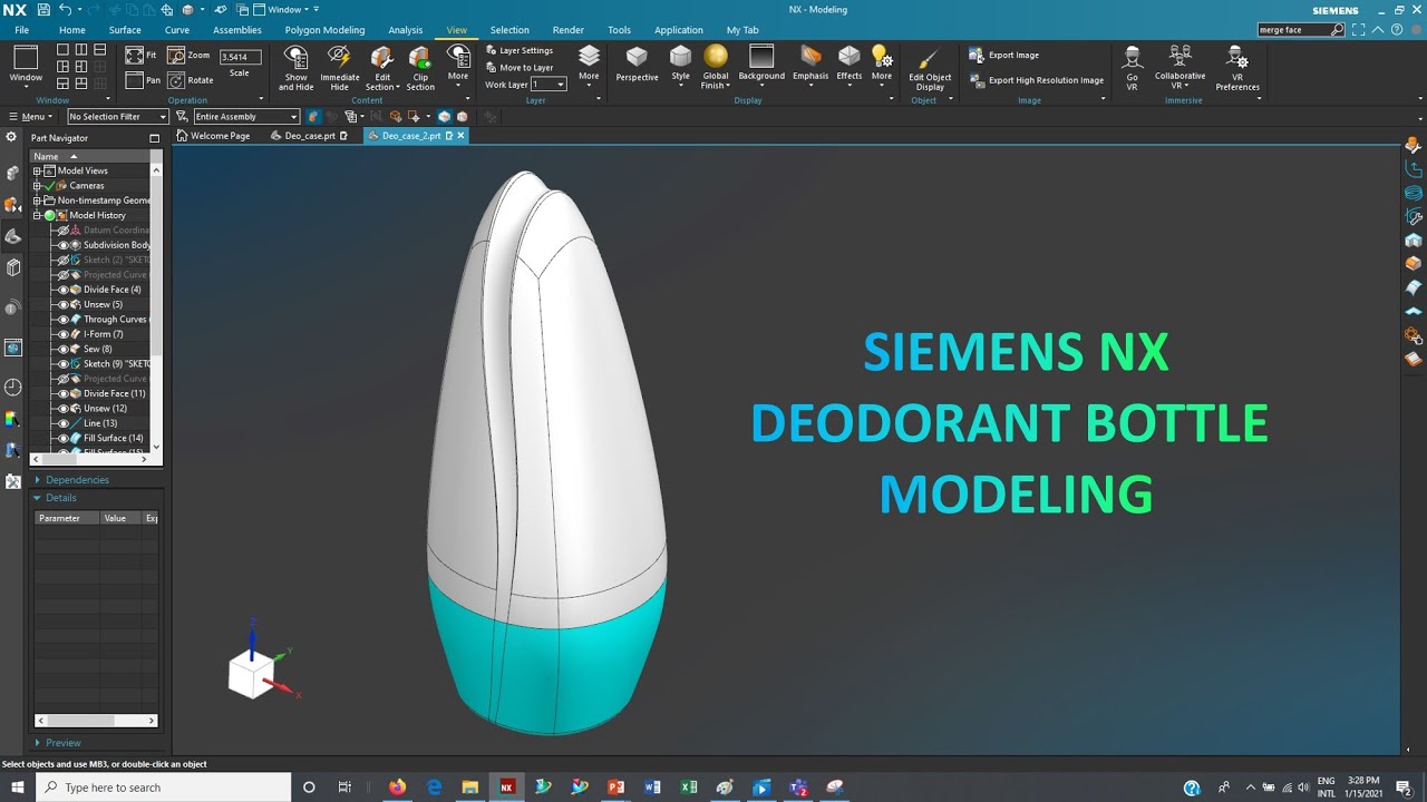 Siemens NX - Deodorant Bottle Modeling