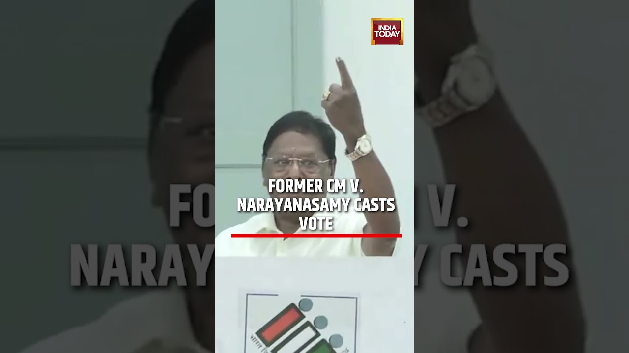 Puducherry Elections 2026: V. Narayanasamy Casts Vote at VOC Govt School #puducherryelections
