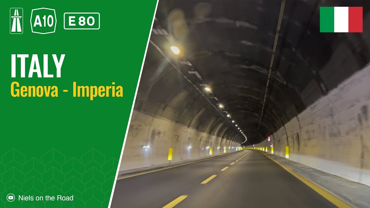 Driving in Italy: Autostrada A7 & A10 E80 from Genova to Imperia