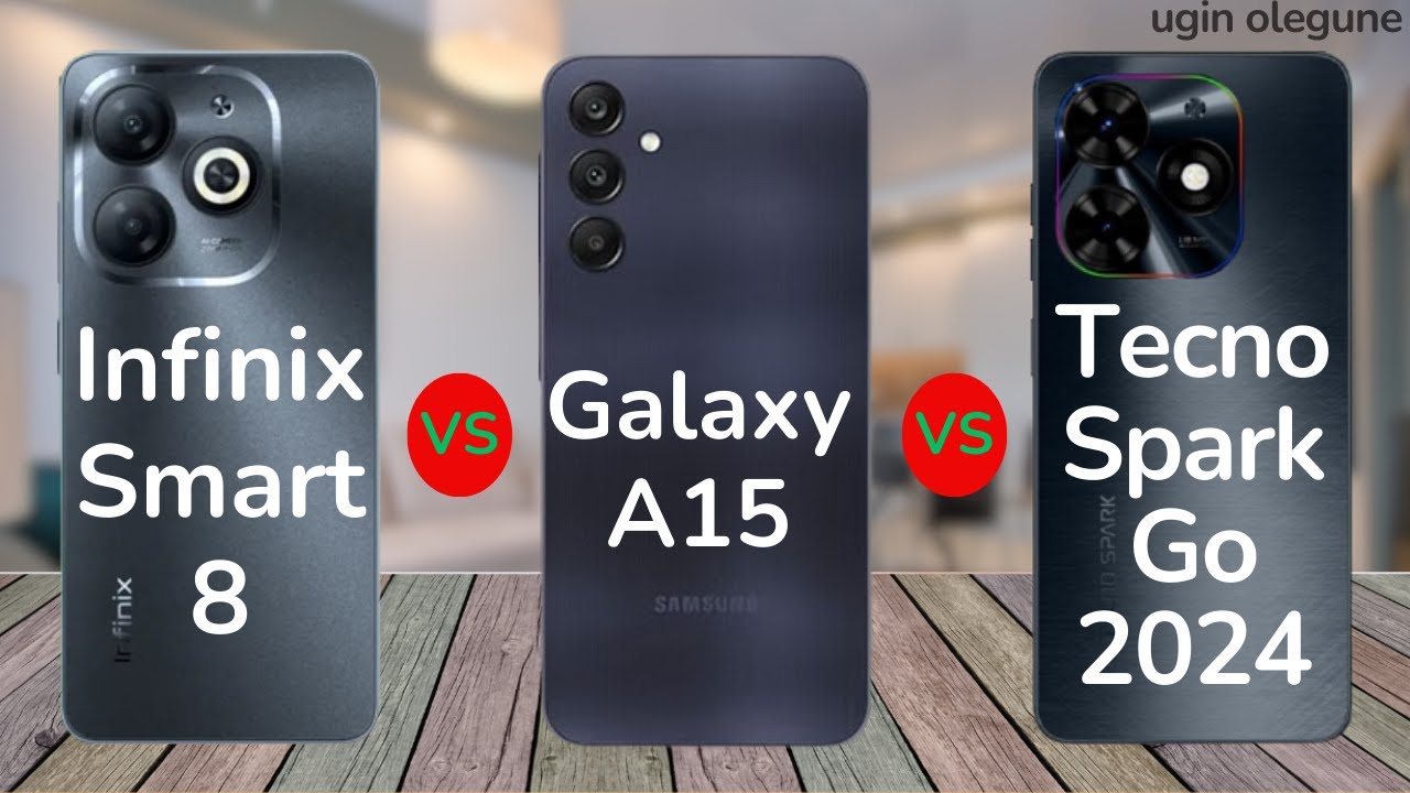 Infinix Smart 8 vs Samsung Galaxy A15 vs Tecno Spark Go 2024