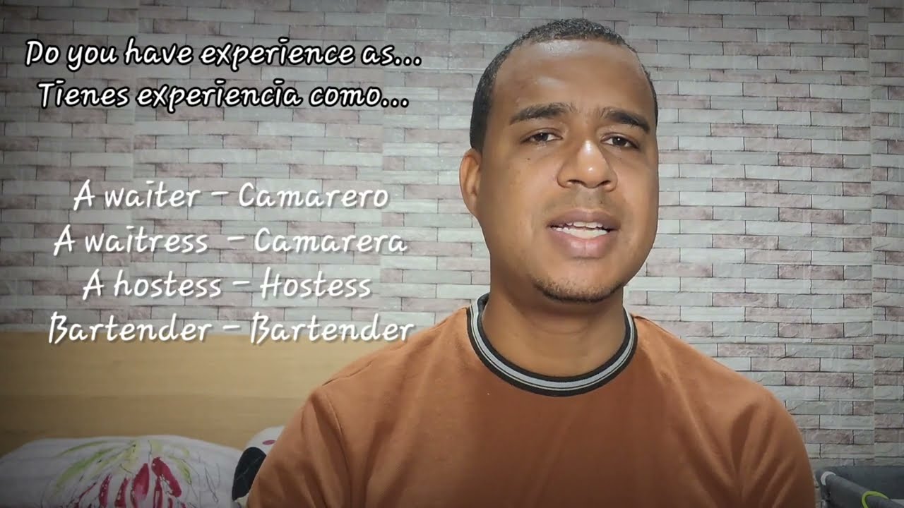 Inglés Para Camareros,  Bartenders, hostess.  Entrevista de Inglés. posibles Preguntas y respuestas.